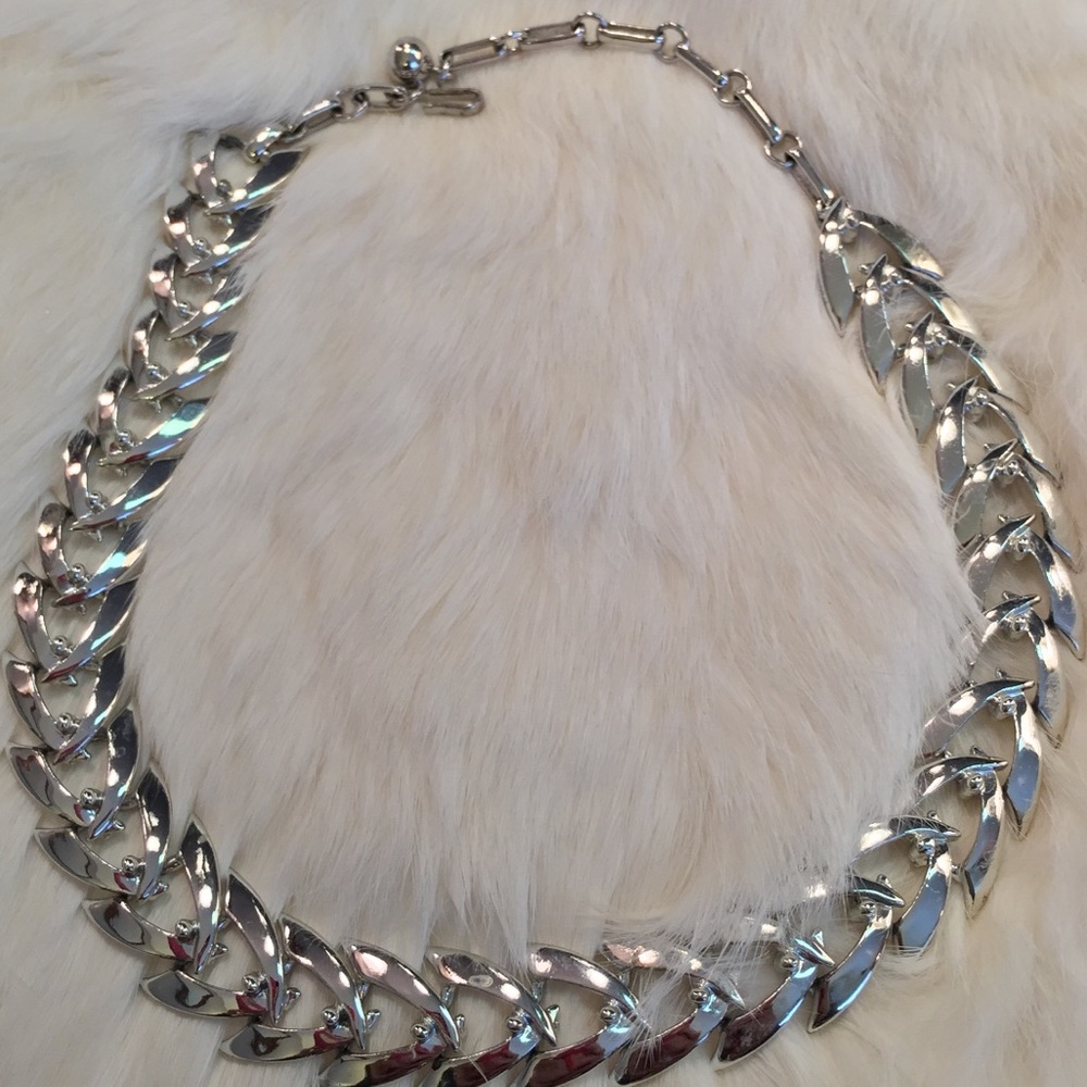 Statement Bird In Flight Silver Tone 12" Necklace